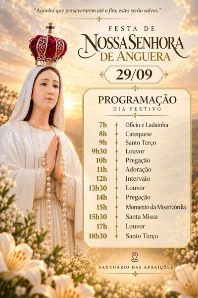 ProgramaÃ§Ã£o do dia festivo de Nossa Senhora de Anguera